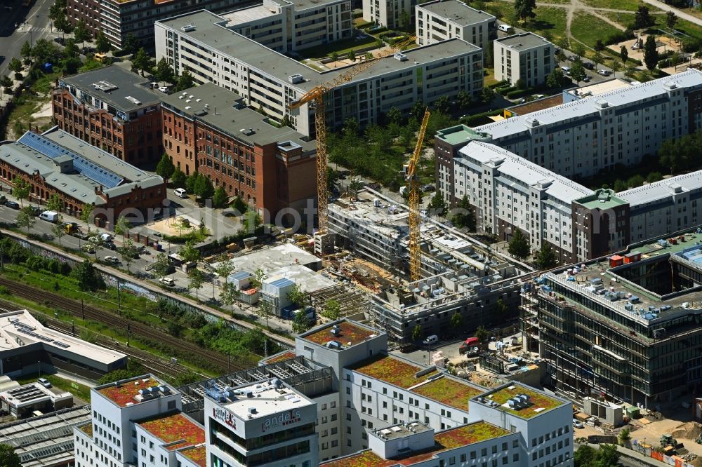 Aerial image Berlin - Construction site of a student dorm on Hermann-Blankenstein-Strasse ecke Walter-Friedlaender-Strasse in the district Prenzlauer Berg in Berlin, Germany