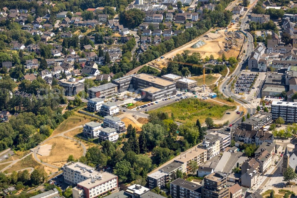 Aerial image Heiligenhaus - Construction site of a student dorm on Conpus Velbert/Heiligenhaus in Heiligenhaus in the state North Rhine-Westphalia, Germany