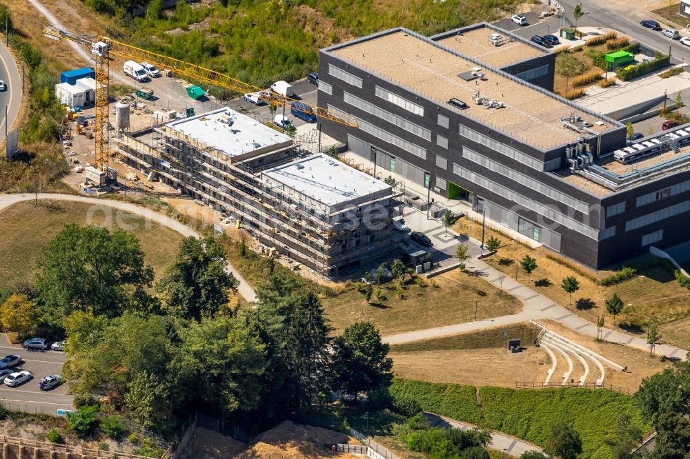 Heiligenhaus from above - Construction site of a student dorm on Conpus Velbert/Heiligenhaus in Heiligenhaus in the state North Rhine-Westphalia, Germany