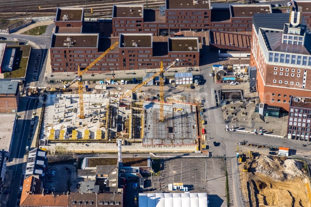 Aerial image Dortmund - Construction site of a student dorm on Emil-Moog-Platz - Benno-Elkan-Allee - Ritterstrasse in Dortmund in the state North Rhine-Westphalia, Germany