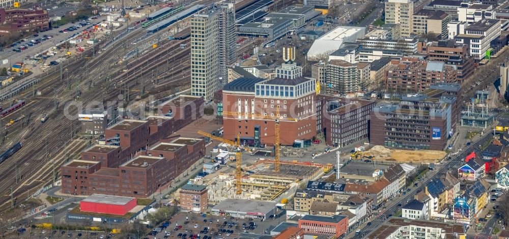 Dortmund from the bird's eye view: Construction site of a student dorm on Emil-Moog-Platz - Benno-Elkan-Allee - Ritterstrasse in Dortmund in the state North Rhine-Westphalia, Germany