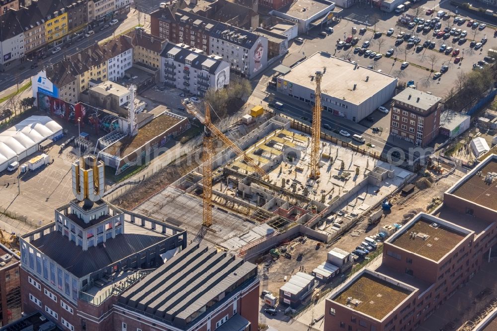 Aerial image Dortmund - Construction site of a student dorm on Emil-Moog-Platz - Benno-Elkan-Allee - Ritterstrasse in Dortmund at Ruhrgebiet in the state North Rhine-Westphalia, Germany