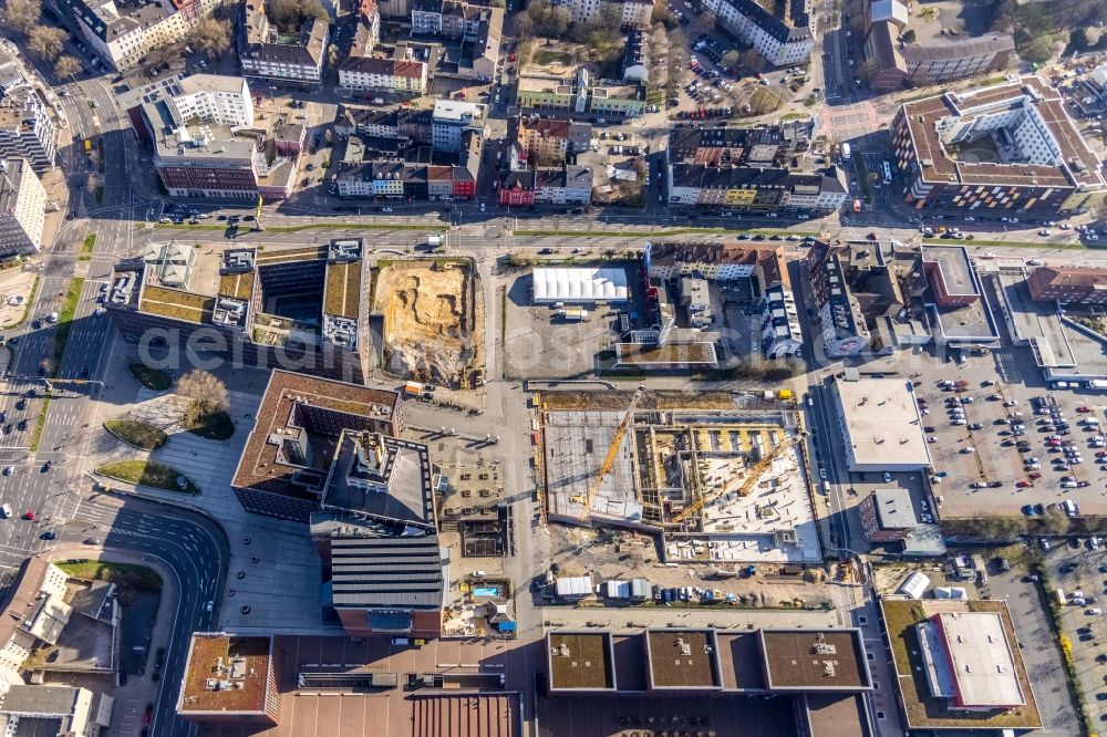 Aerial photograph Dortmund - Construction site of a student dorm on Emil-Moog-Platz - Benno-Elkan-Allee - Ritterstrasse in Dortmund at Ruhrgebiet in the state North Rhine-Westphalia, Germany