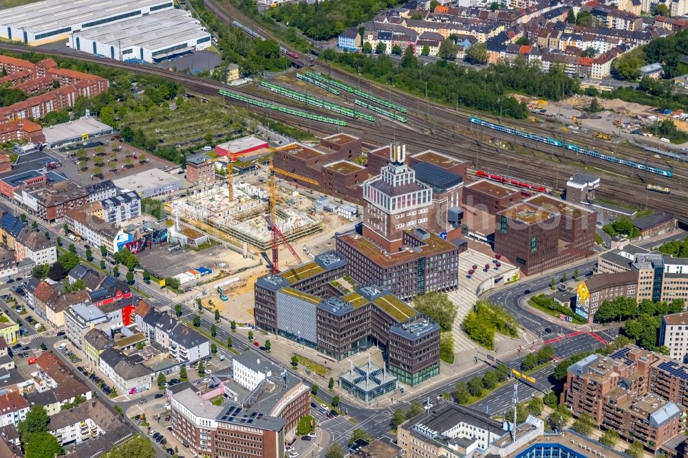 Aerial photograph Dortmund - Construction site of a student dorm on Emil-Moog-Platz - Benno-Elkan-Allee - Ritterstrasse in Dortmund at Ruhrgebiet in the state North Rhine-Westphalia, Germany