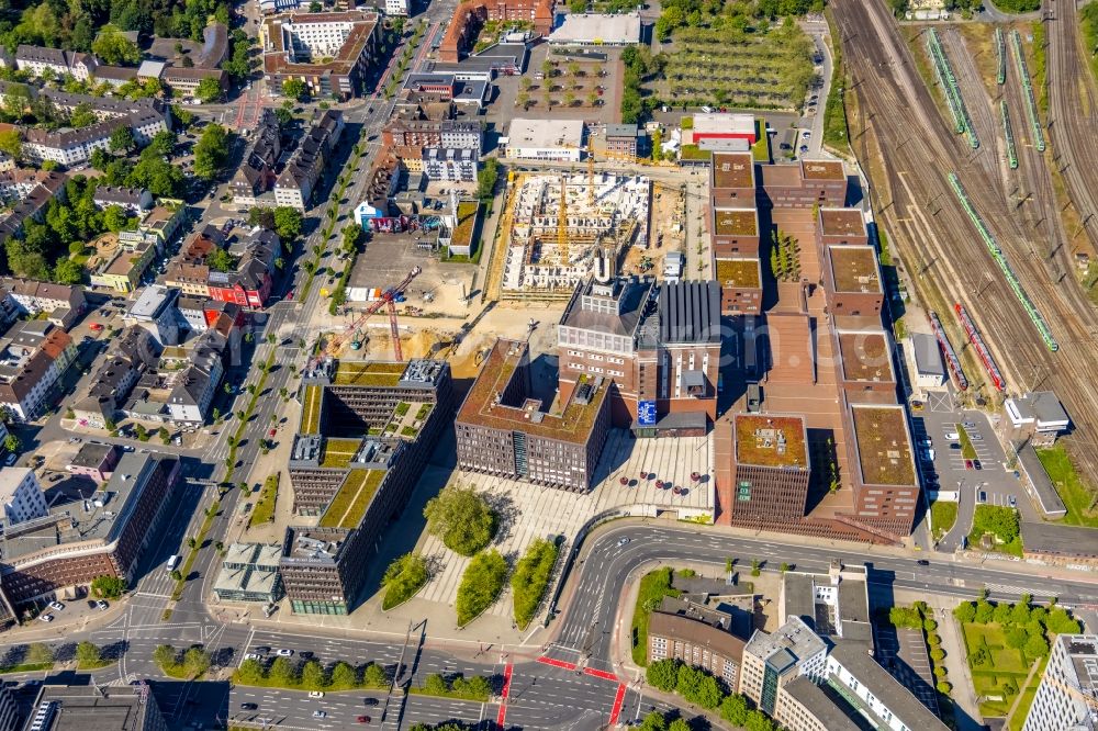 Aerial photograph Dortmund - Construction site of a student dorm on Emil-Moog-Platz - Benno-Elkan-Allee - Ritterstrasse in Dortmund at Ruhrgebiet in the state North Rhine-Westphalia, Germany