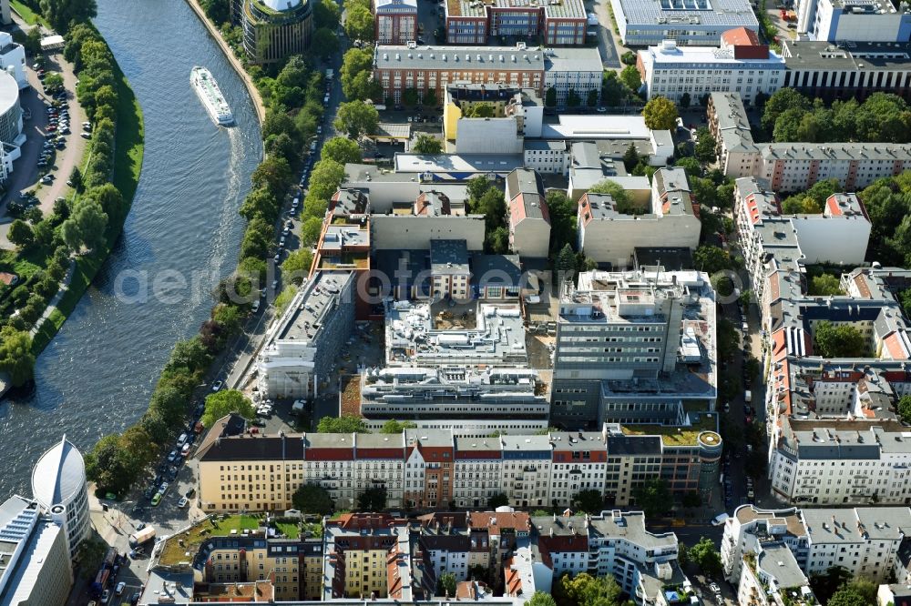 Berlin from above - Construction site of a student dorm along the Kaiserin-Augusta-Allee in Berlin, Germany