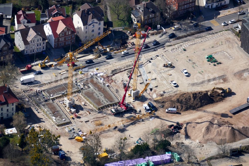 Aerial photograph Göttingen - Construction site of a student dorm in Goettingen in the state Lower Saxony, Germany