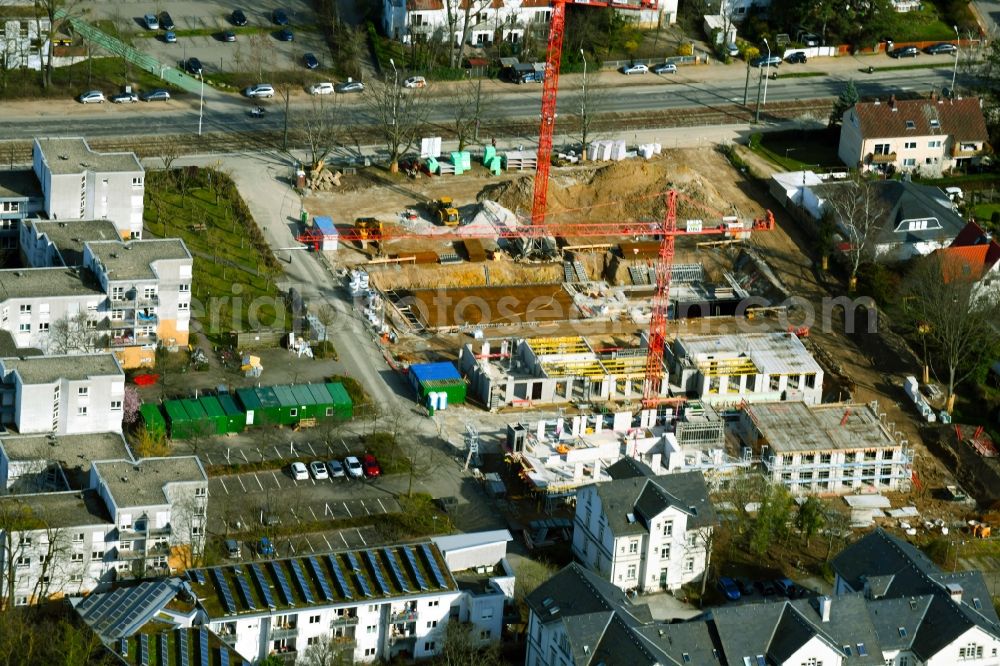 Aerial photograph Darmstadt - Construction site of a student dorm on Nieder-Ramstaedter Strasse in the district Darmstadt-Bessungen in Darmstadt in the state Hesse, Germany