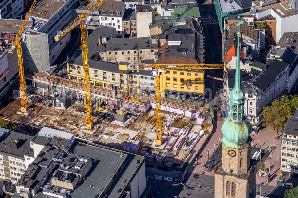 Aerial image Dortmund - Construction site of a student dorm Studentenwohnhaus BaseCamp on Kampstrasse in Dortmund in the state North Rhine-Westphalia, Germany