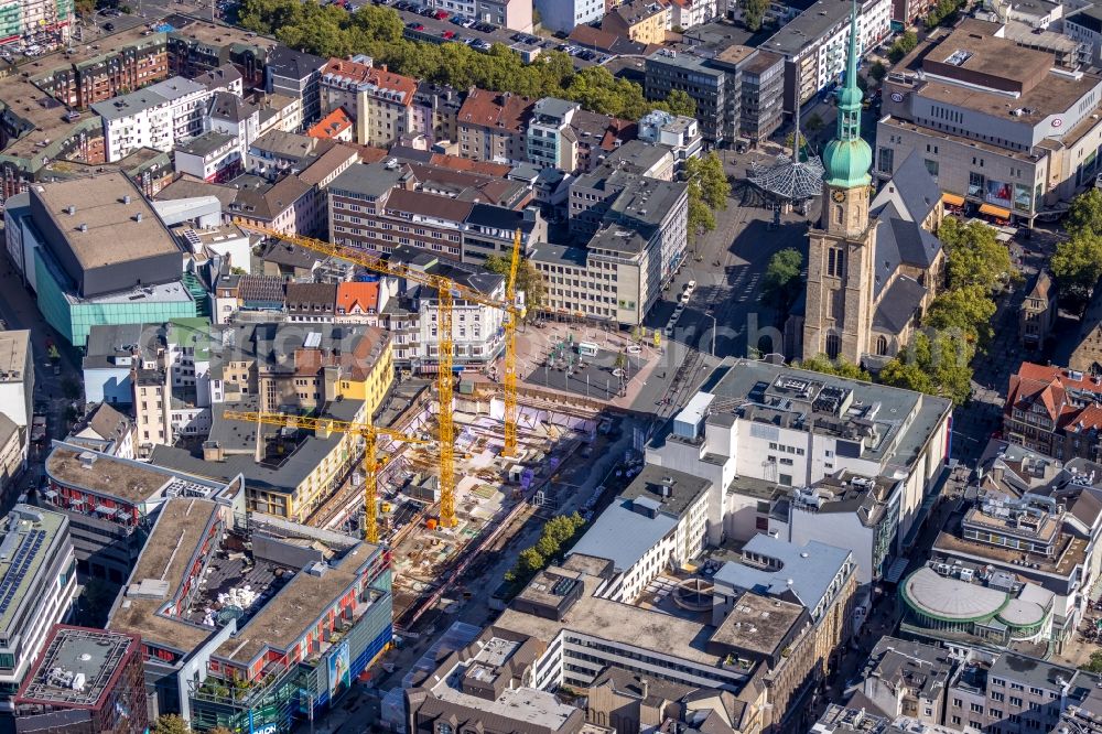 Aerial photograph Dortmund - Construction site of a student dorm Studentenwohnhaus BaseCamp on Kampstrasse in Dortmund in the state North Rhine-Westphalia, Germany