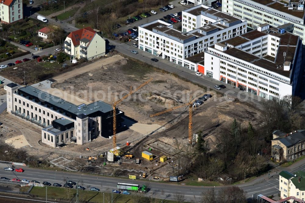 Aerial image Potsdam - Construction site of a student dorm of Terpe Bau GmbH in the district Innenstadt in Potsdam in the state Brandenburg