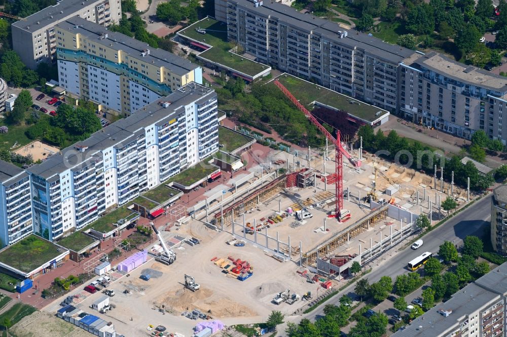 Berlin from above - Construction site for the new building of a supermarket of EDEKA ZENTRALE AG & Co. KG on Siriusstrasse in Berlin, Germany