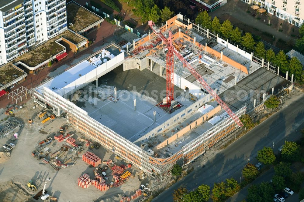 Berlin from above - Construction site for the new building of a supermarket of EDEKA ZENTRALE AG & Co. KG on Siriusstrasse in Berlin, Germany