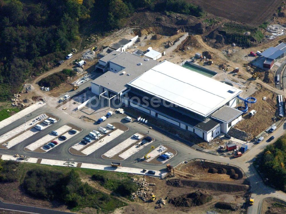 Aerial photograph Burglengenfeld - Construction for the new building of the spa and swimming pool at the swimming pool of Recreation Bulmare Im Naabtalpark in Burglengenfeld in the state Bavaria, Germany