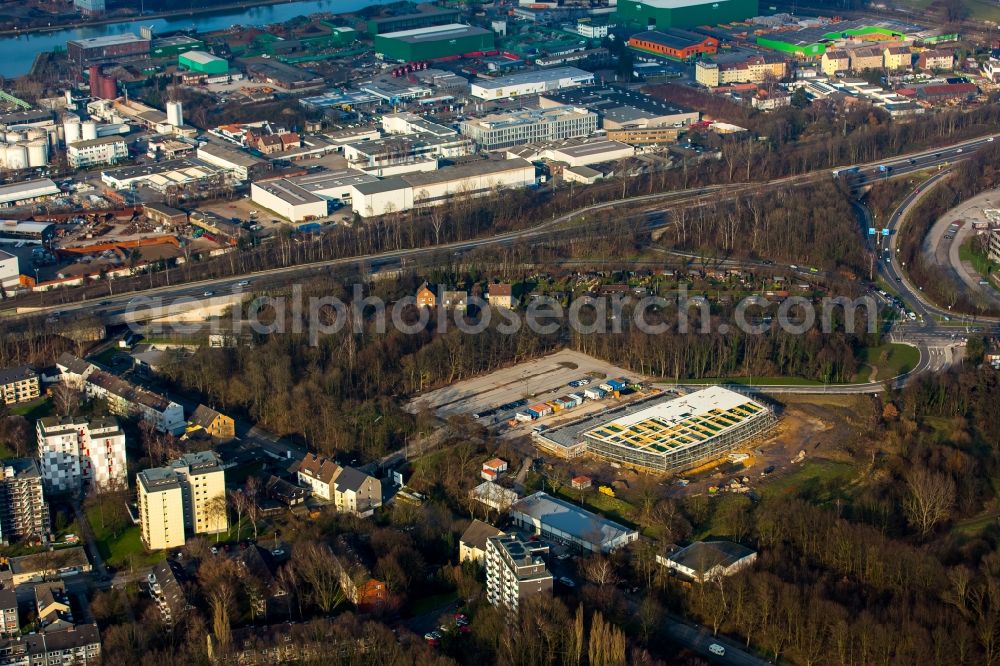 Herne from above - Construction for the new building of the spa and swimming pool at the swimming pool of Recreation Freizeitbades Wannanas der Herner Baedergesellschaft in Herne in the state North Rhine-Westphalia