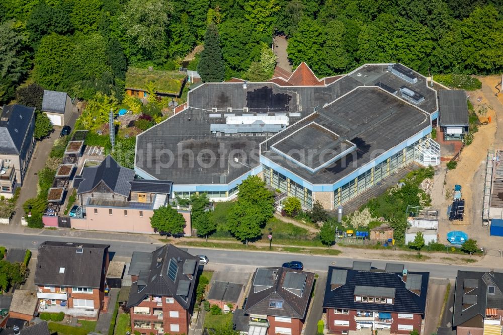 Werne from above - Construction for the new building of the spa and swimming pool at the swimming pool of Recreation Natur-Solebad Werne GmbH in Werne in the state North Rhine-Westphalia