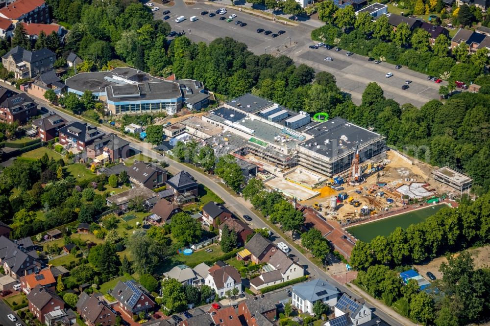 Aerial image Werne - Construction for the new building of the spa and swimming pool at the swimming pool of Recreation Natur-Solebad Werne GmbH in Werne in the state North Rhine-Westphalia