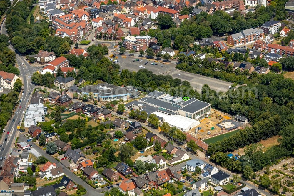 Aerial image Werne - Construction for the new building of the spa and swimming pool at the swimming pool of Recreation Natur-Solebad Werne GmbH in Werne in the state North Rhine-Westphalia