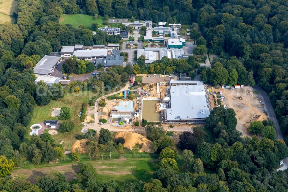 Kleve from above - Construction for the new building of the spa and swimming pool at the swimming pool of Recreation in Kleve in the state North Rhine-Westphalia, Germany