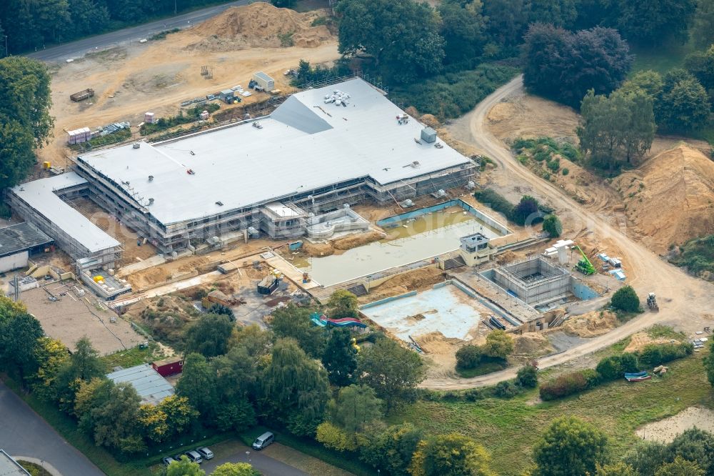 Aerial image Kleve - Construction for the new building of the spa and swimming pool at the swimming pool of Recreation in Kleve in the state North Rhine-Westphalia, Germany