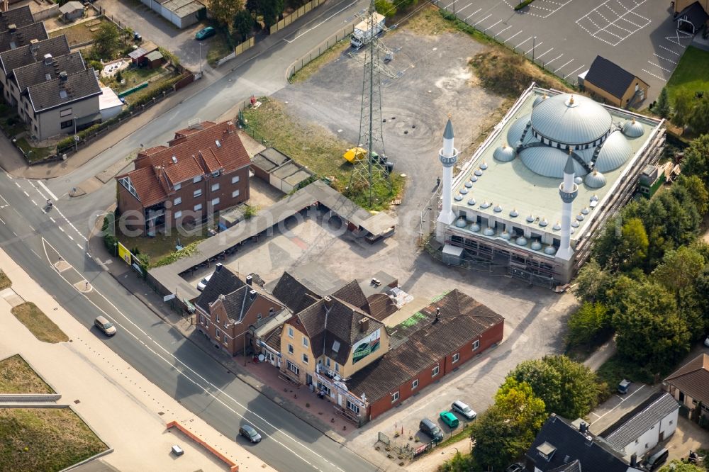 Aerial photograph Hamm - Mosque construction site D.I.T.I.B. Ulu-Moschee on the Dortmunder Strasse destrict Herringen in Hamm in the state North Rhine-Westphalia