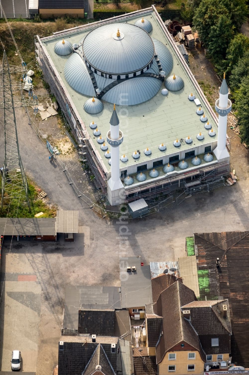 Hamm from the bird's eye view: Mosque construction site D.I.T.I.B. Ulu-Moschee on the Dortmunder Strasse destrict Herringen in Hamm in the state North Rhine-Westphalia