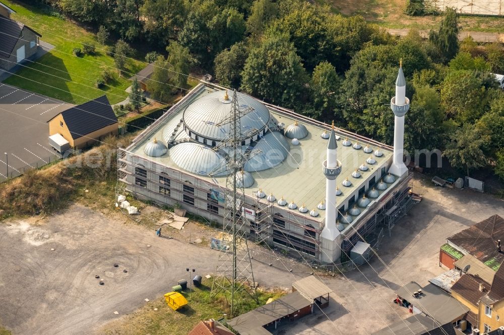 Aerial image Hamm - Mosque construction site D.I.T.I.B. Ulu-Moschee on the Dortmunder Strasse destrict Herringen in Hamm in the state North Rhine-Westphalia