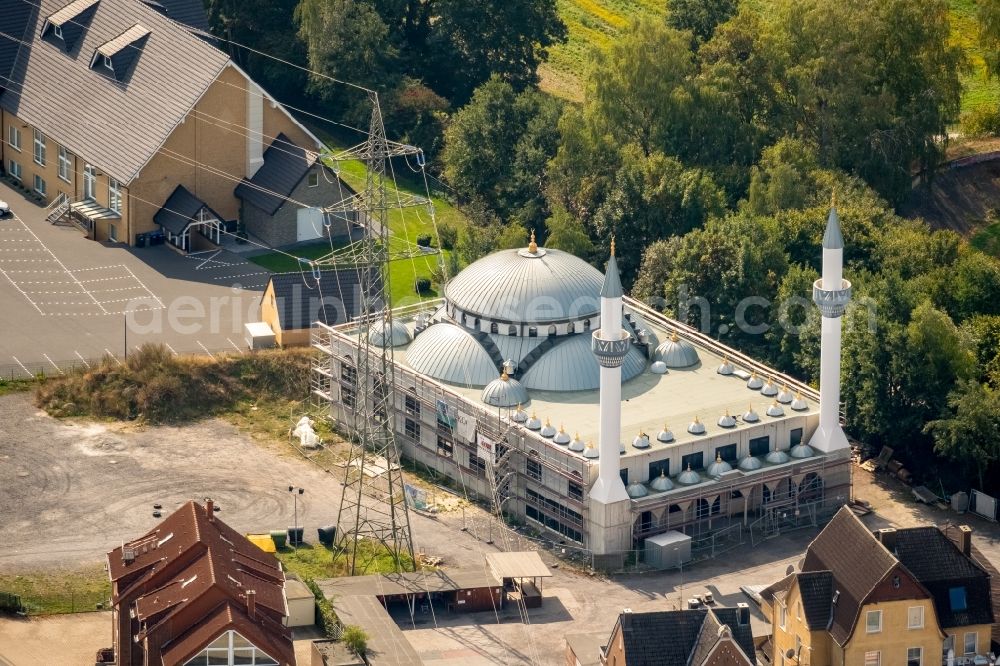 Aerial photograph Hamm - Mosque construction site D.I.T.I.B. Ulu-Moschee on the Dortmunder Strasse destrict Herringen in Hamm in the state North Rhine-Westphalia