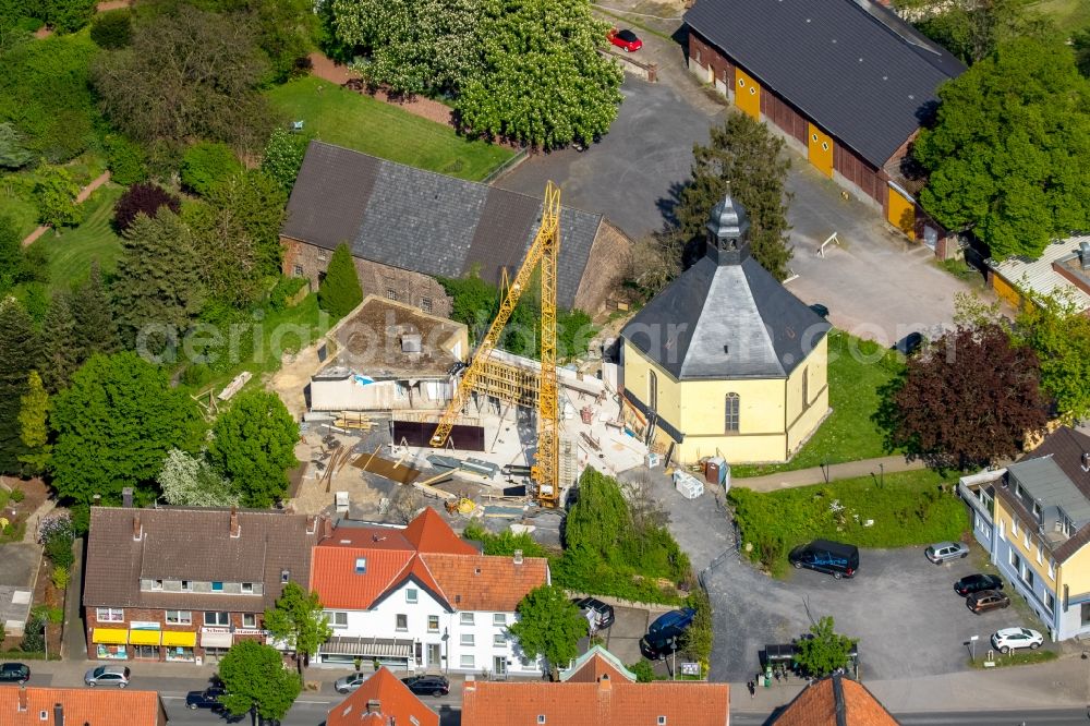 Aerial image Rhynern - Construction site for the new building of Kindergarten on church in Rhynern in the state North Rhine-Westphalia