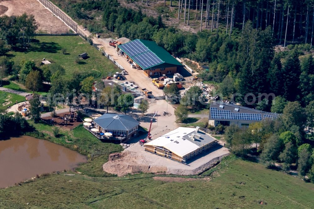 Aerial photograph Löffingen - Construction site for the new building and Umbau of Wildpark Gelaenof tatzmania in Loeffingen in the state Baden-Wurttemberg, Germany