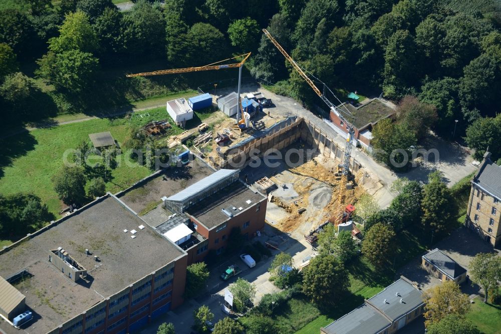 Aerial photograph Osnabrück - Construction site for the new building of an academic building at Campus Westerberg in Osnabrueck in the state of Lower Saxony