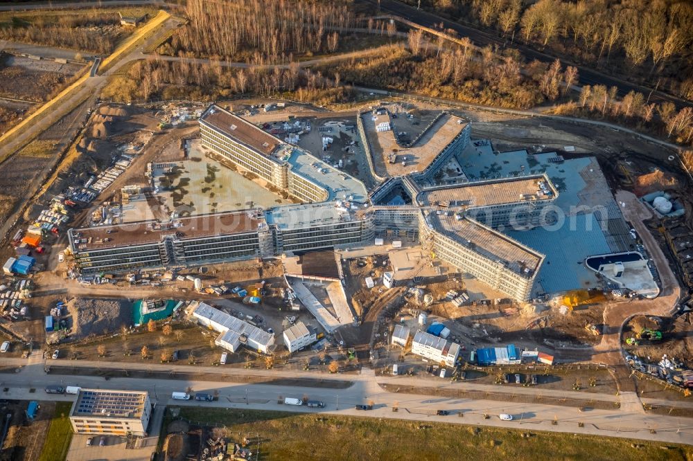 Aerial image Dortmund - New construction of the company administration building AMPRION in Phoenix-West Industriegebiet and TechnologiePark Dortmand in the district Hoerde in Dortmund in the state North Rhine-Westphalia, Germany