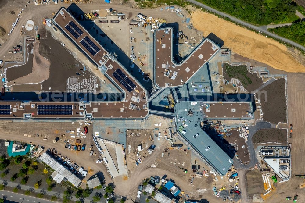 Aerial photograph Dortmund - New construction of the company administration building AMPRION in Phoenix-West Industriegebiet and TechnologiePark Dortmand in the district Hoerde in Dortmund in the state North Rhine-Westphalia, Germany