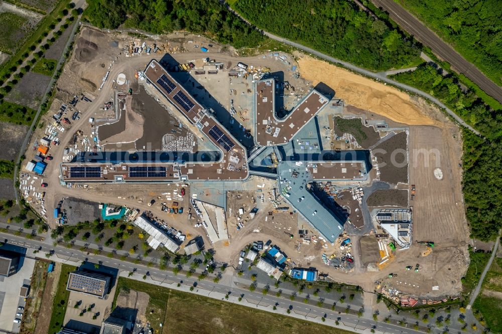 Aerial image Dortmund - New construction of the company administration building AMPRION in Phoenix-West Industriegebiet and TechnologiePark Dortmand in the district Hoerde in Dortmund in the state North Rhine-Westphalia, Germany