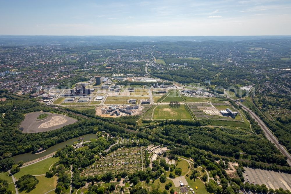 Aerial image Dortmund - New construction of the company administration building AMPRION in Phoenix-West Industriegebiet and TechnologiePark Dortmand in the district Hoerde in Dortmund in the state North Rhine-Westphalia, Germany