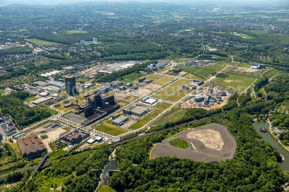 Aerial photograph Dortmund - New construction of the company administration building AMPRION in Phoenix-West Industriegebiet and TechnologiePark Dortmand in the district Hoerde in Dortmund in the state North Rhine-Westphalia, Germany