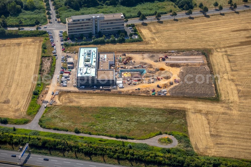 Dortmund from above - New construction of the company administration building of Dr. Ausbuettel & Co. GmbH Im Weissen Feld in TechnologiePark Dortmund, in Dortmund in the state North Rhine-Westphalia, Germany