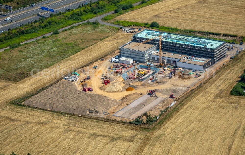 Dortmund from the bird's eye view: New construction of the company administration building of Dr. Ausbuettel & Co. GmbH Im Weissen Feld in TechnologiePark Dortmund, in Dortmund in the state North Rhine-Westphalia, Germany