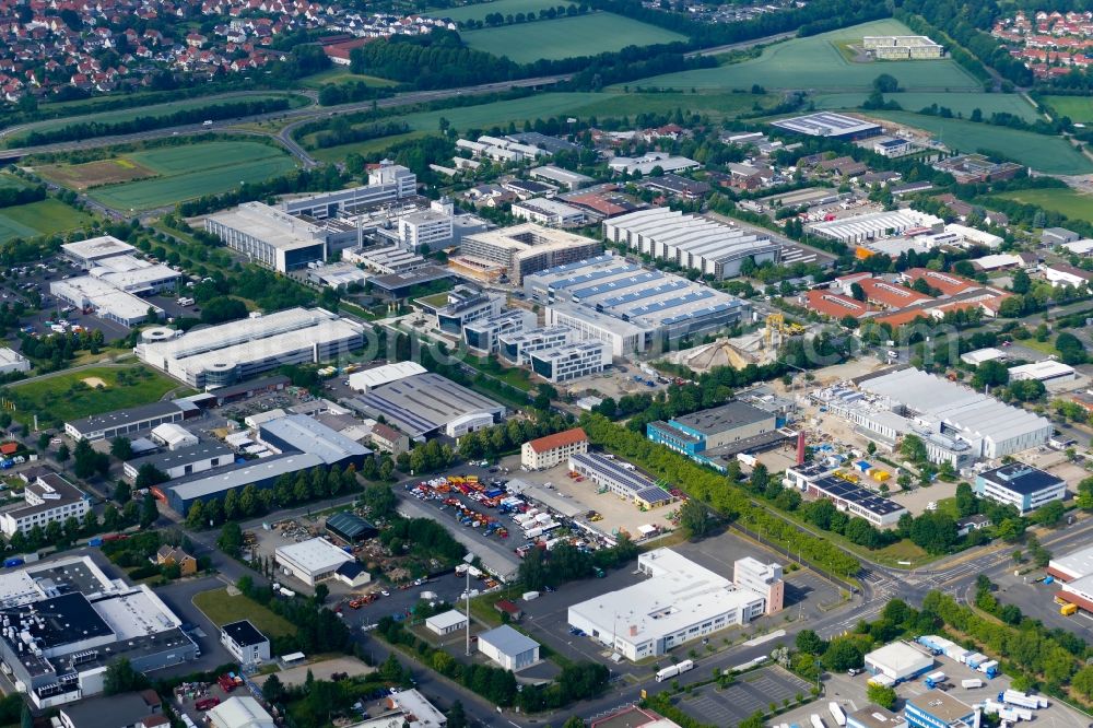 Göttingen from above - New construction of the company administration building Sartorius in Goettingen in the state Lower Saxony, Germany