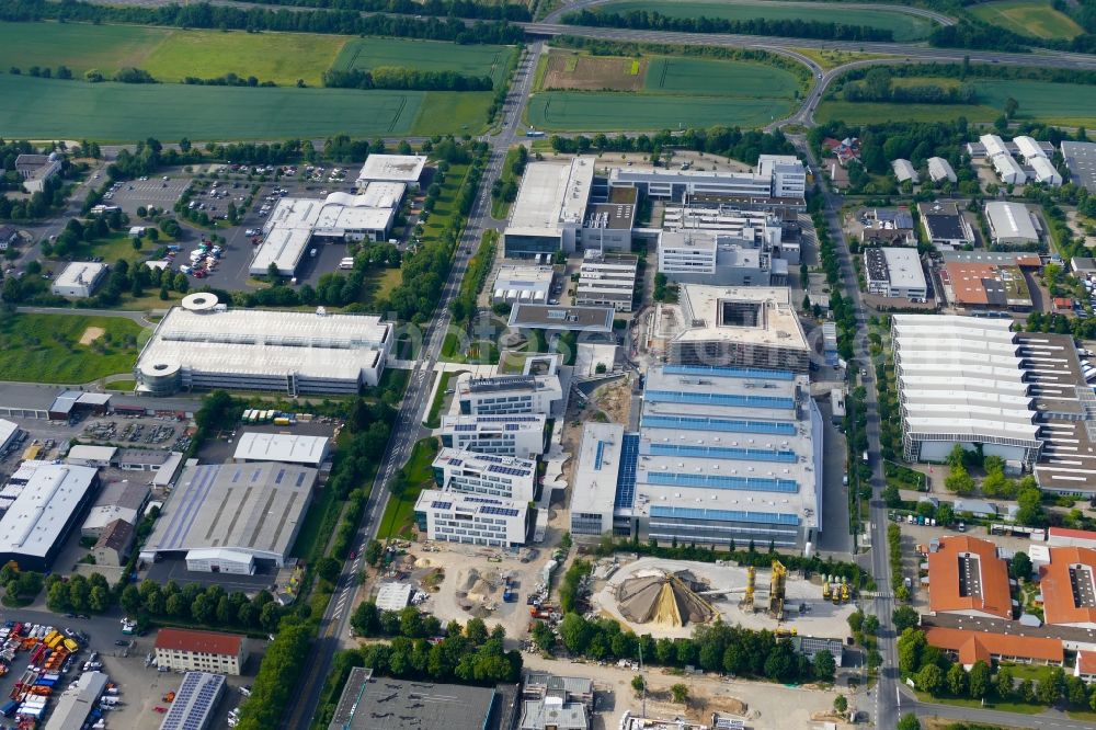 Göttingen from above - New construction of the company administration building Sartorius in Goettingen in the state Lower Saxony, Germany