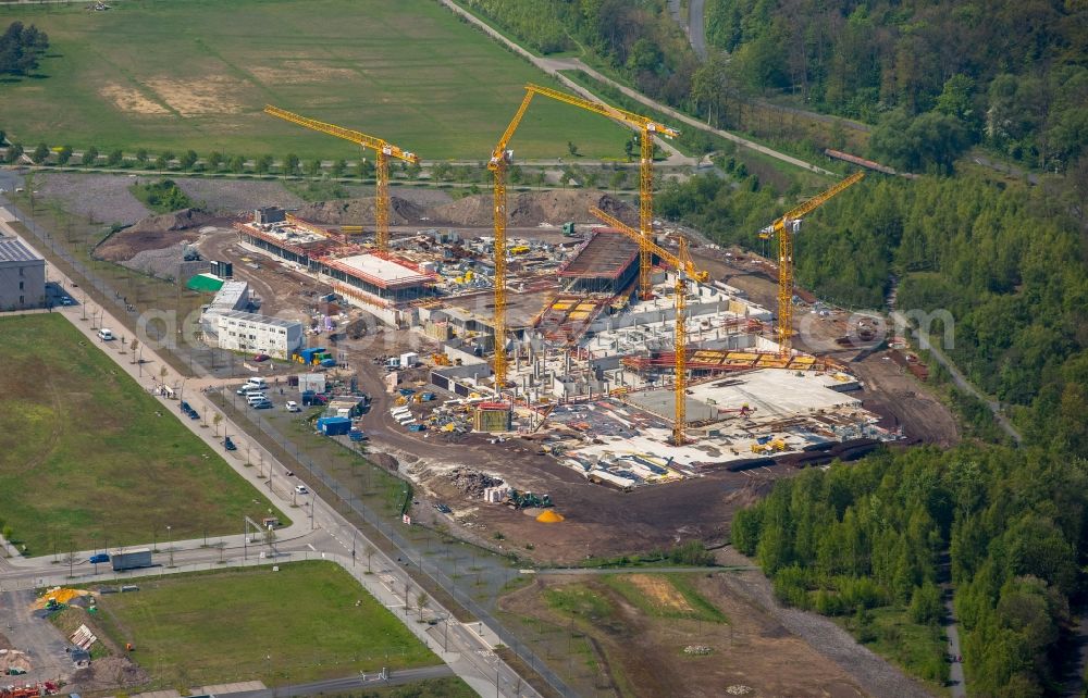 Aerial photograph Dortmund - Construction site for the new building of Amprion GmbH in construction of Ed. Zueblin AG in the district Hoerde in Dortmund in the state North Rhine-Westphalia