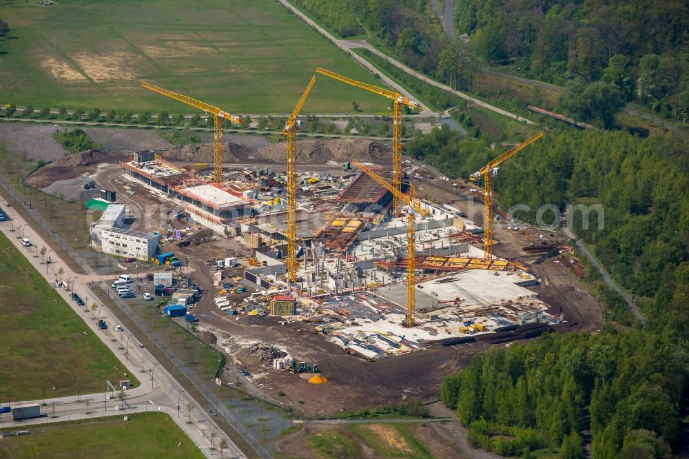 Aerial image Dortmund - Construction site for the new building of Amprion GmbH in construction of Ed. Zueblin AG in the district Hoerde in Dortmund in the state North Rhine-Westphalia