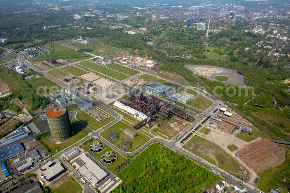 Aerial photograph Dortmund - Construction site for the new building of Amprion GmbH in construction of Ed. Zueblin AG in the district Hoerde in Dortmund in the state North Rhine-Westphalia