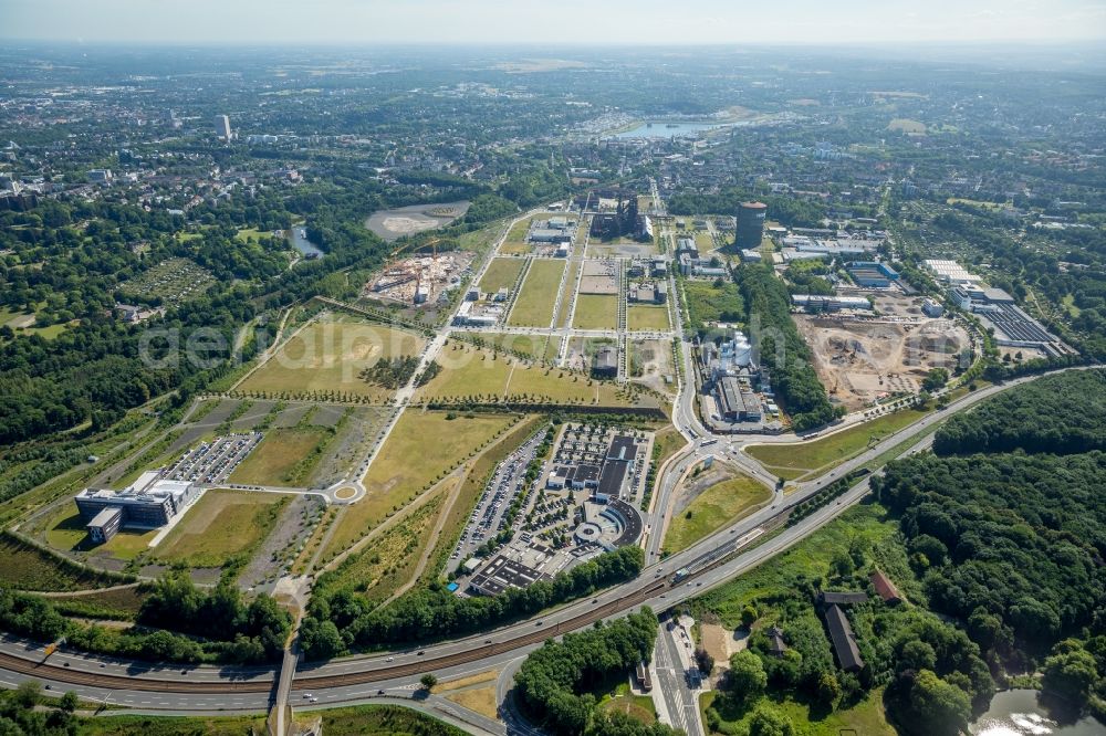 Dortmund from the bird's eye view: Construction site for the new building of Amprion GmbH in construction of Ed. Zueblin AG in the district Hoerde in Dortmund in the state North Rhine-Westphalia