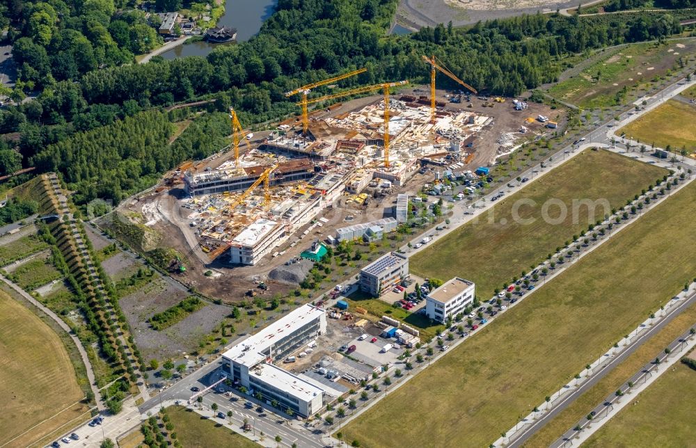 Aerial photograph Dortmund - Construction site for the new building of Amprion GmbH in construction of Ed. Zueblin AG in the district Hoerde in Dortmund in the state North Rhine-Westphalia