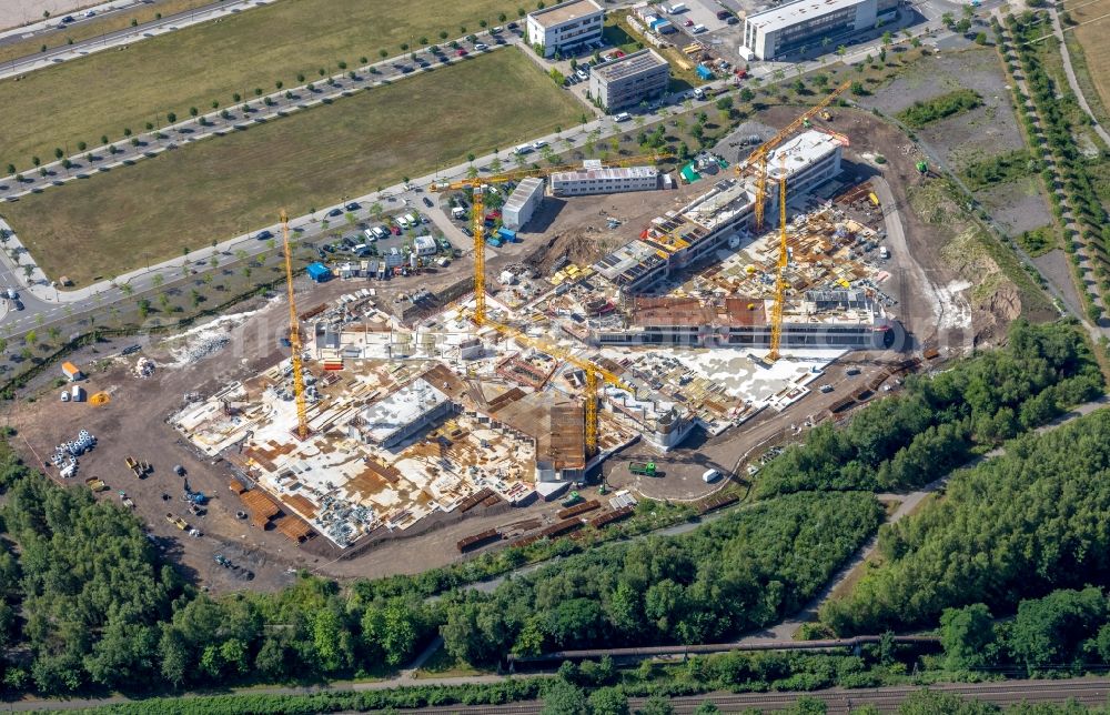 Aerial image Dortmund - Construction site for the new building of Amprion GmbH in construction of Ed. Zueblin AG in the district Hoerde in Dortmund in the state North Rhine-Westphalia