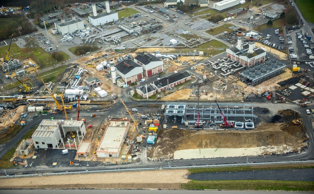 Aerial image Werne - Construction site for the new building at the gas supply company Open Grid Europe in the district Ruhr Metropolitan Area in Werne in the state North Rhine-Westphalia