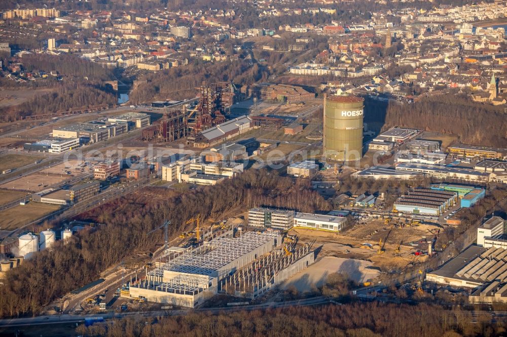 Aerial image Dortmund - Construction site for the new building a?? WILO Campus Dortmund a?? on Nortkirchenstrasse in the district Hoerde in Dortmund in the state North Rhine-Westphalia, Germany