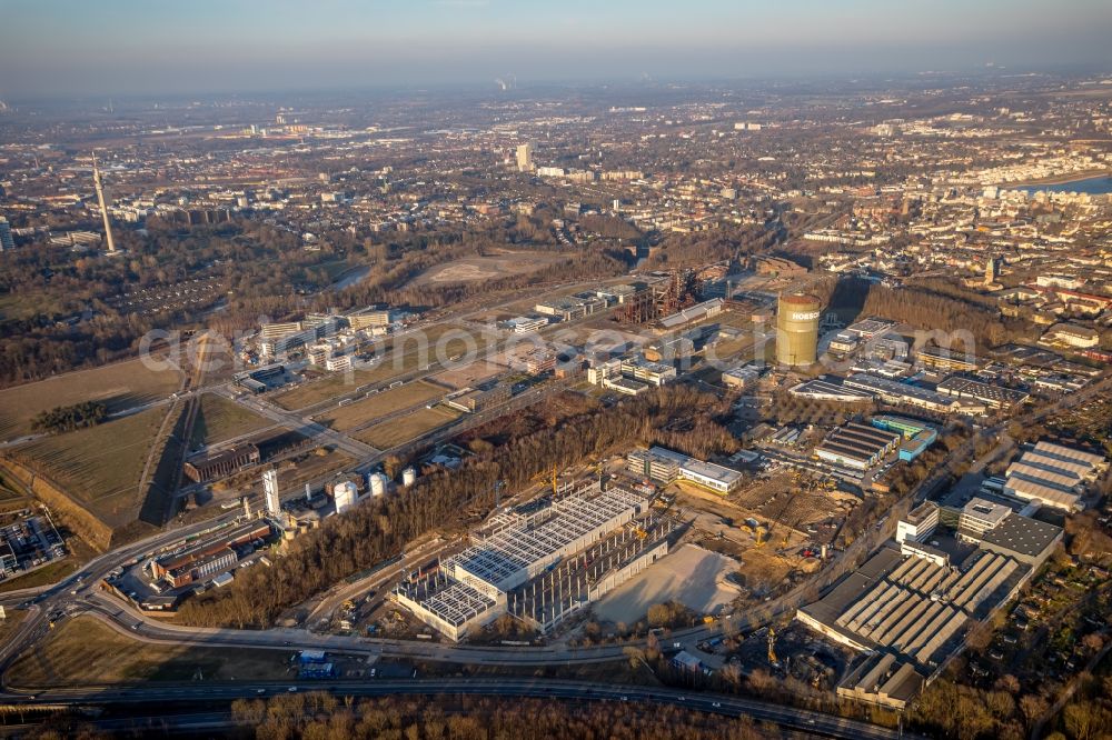 Aerial photograph Dortmund - Construction site for the new building a?? WILO Campus Dortmund a?? on Nortkirchenstrasse in the district Hoerde in Dortmund in the state North Rhine-Westphalia, Germany