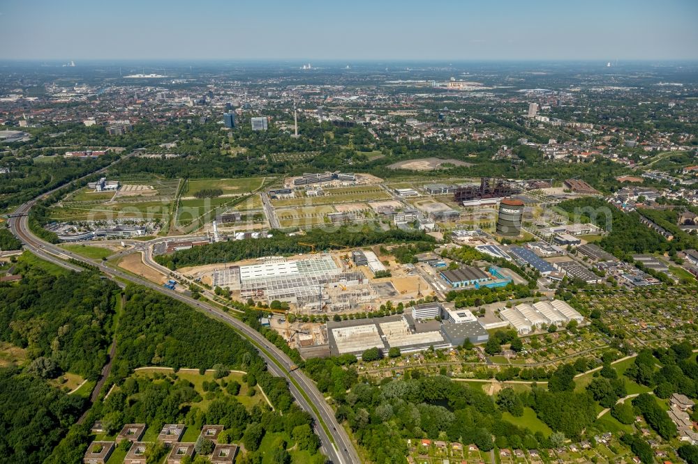 Dortmund from the bird's eye view: Construction site for the new building a?? WILO Campus Dortmund a?? on Nortkirchenstrasse in the district Hoerde in Dortmund in the state North Rhine-Westphalia, Germany